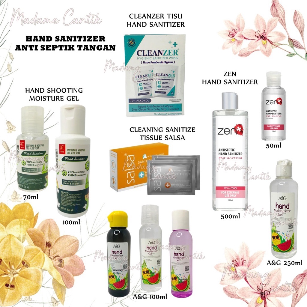 ✿ MADAME ✿ A&amp;G HAND SANITIZER GEL / HAND MOUSTURIZER GEL ANTISPETIK TISSUE TANGAN