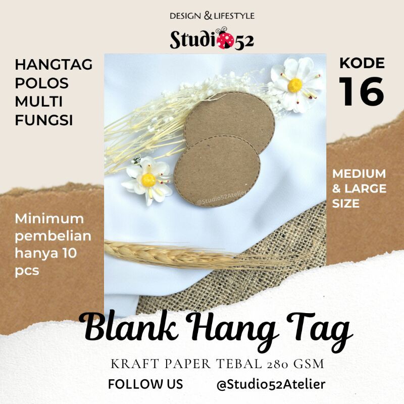 

Hang Tag Polos Tebal Bentuk Oval Multifungsi kode 16