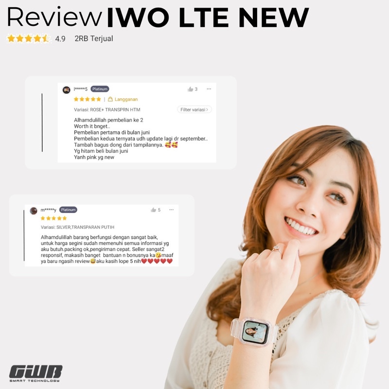 BERGARANSI✅ IWO LTE  NEW  WIRELESS CHARGER(BISA TLP DARI JAM )FOR IOS &amp;ANDROID,ZOOM IN OUT SMARTWATCH SHASHA_GWB SHASHA_STUFF