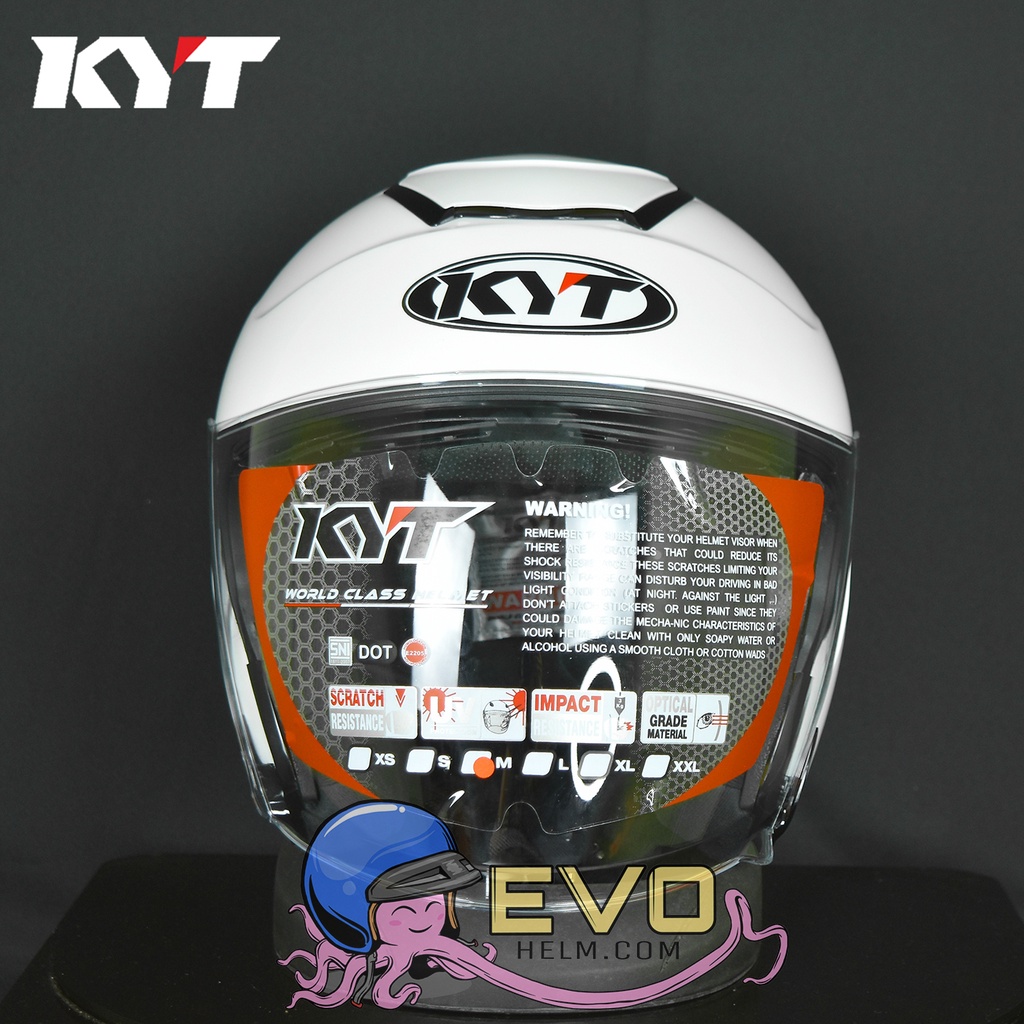 HELM KYT KYOTO_SOLID - WHITE (SINGLE VISOR)