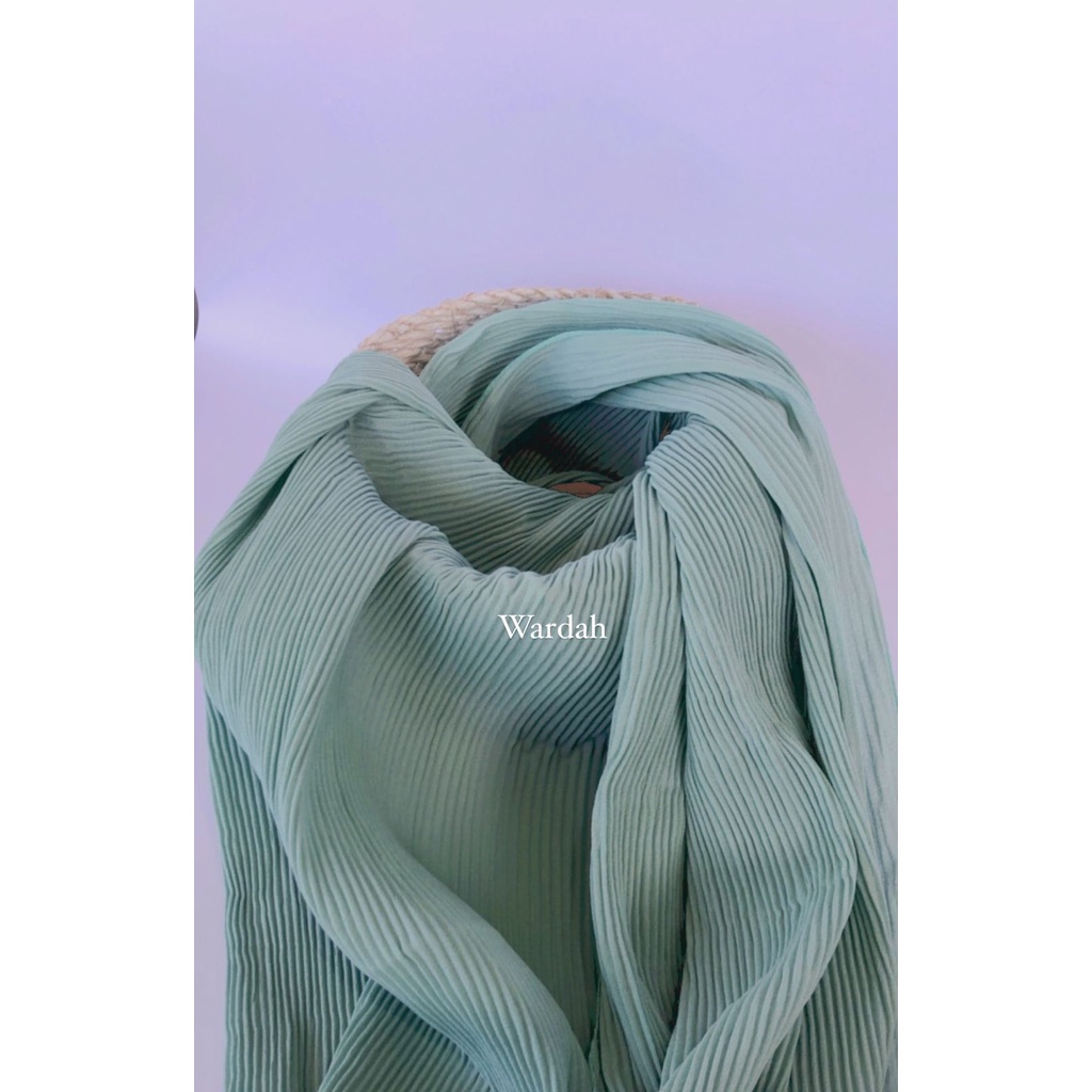 Pashmina Plisket full lidi 180x75 Hijab flisket Pashmina Plisket jilbab pleated shawl kerudung-Plisket Wardah