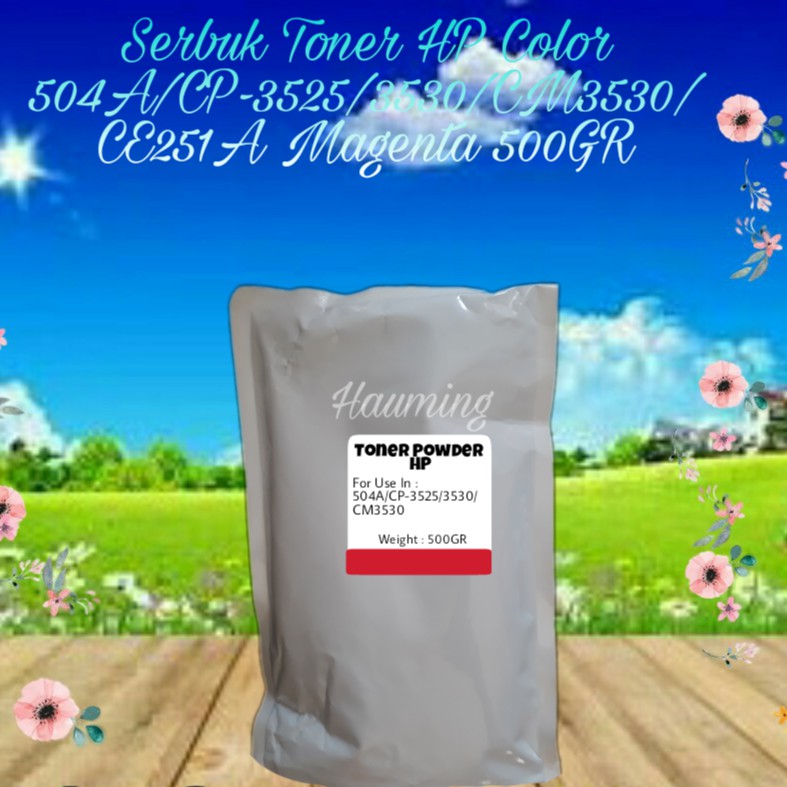 Serbuk Toner HP 504A CP3520 CP3525 CP3525N CP3525DN CP3525X CM3530 CM3530FS CE253A Magenta 500gr