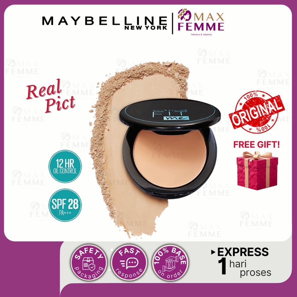 [MAXFEMME] |MAYBELLINE  FIT ME MATTE PLUS PORELESS COMPACT POWDER SPF 28PA++ | BEDAK PADAT | MAYBELL