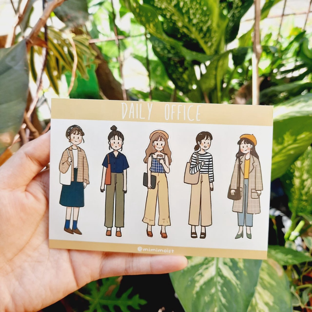 

sticker aesthetic korean ootd girls - mimimoist