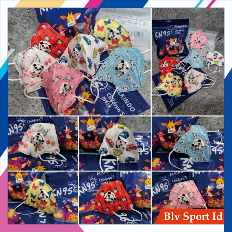 MASKER KN95 ANAK RESPIRATOR MASKER ANAK ALKINDO 5PLY EARLOOP VALVE PROTECTIVE KIDS MASK