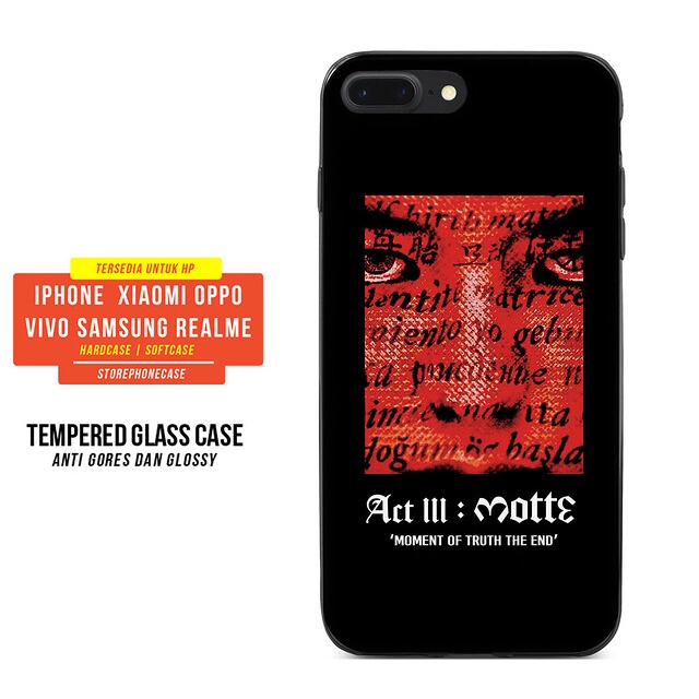 CASING HANDPHONE TEMPERED GLASS CASE iPHONE SAMSUNG XIAOMI VIVO OPPO REALME BIGBANG G DRAGON ACT III