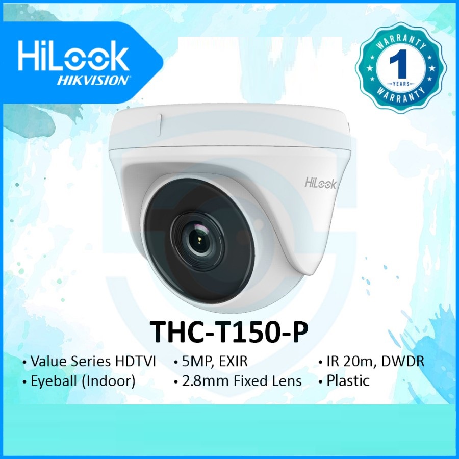 Kamera CCTV HDTVI Hilook by Hikvision Indoor 5MP THC-T150-P EXIR