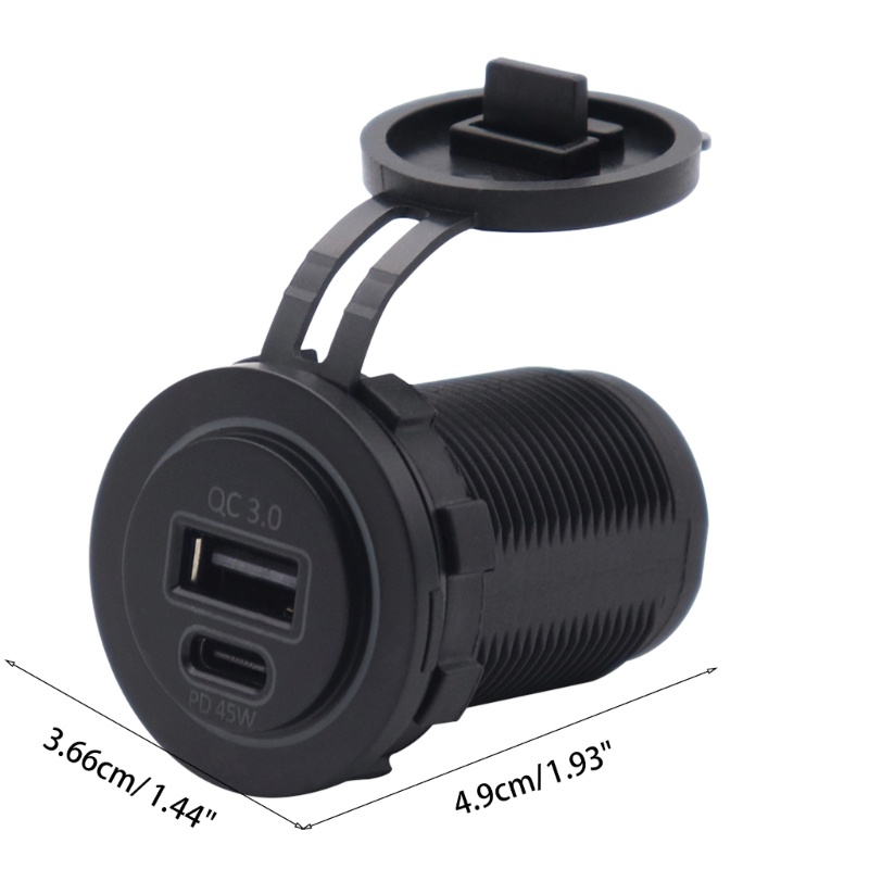 Zzz Socket Charger Dual USB C &amp; 18W QC3.0 Untuk Mobil SUV / Note 20 / 10 45W