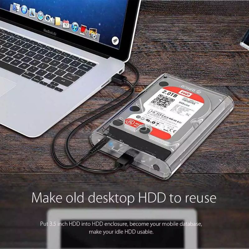 Kesing Hardisk PC Laptop Case HDD Orico transparan 3.5 inch Casing Hardisk PC
