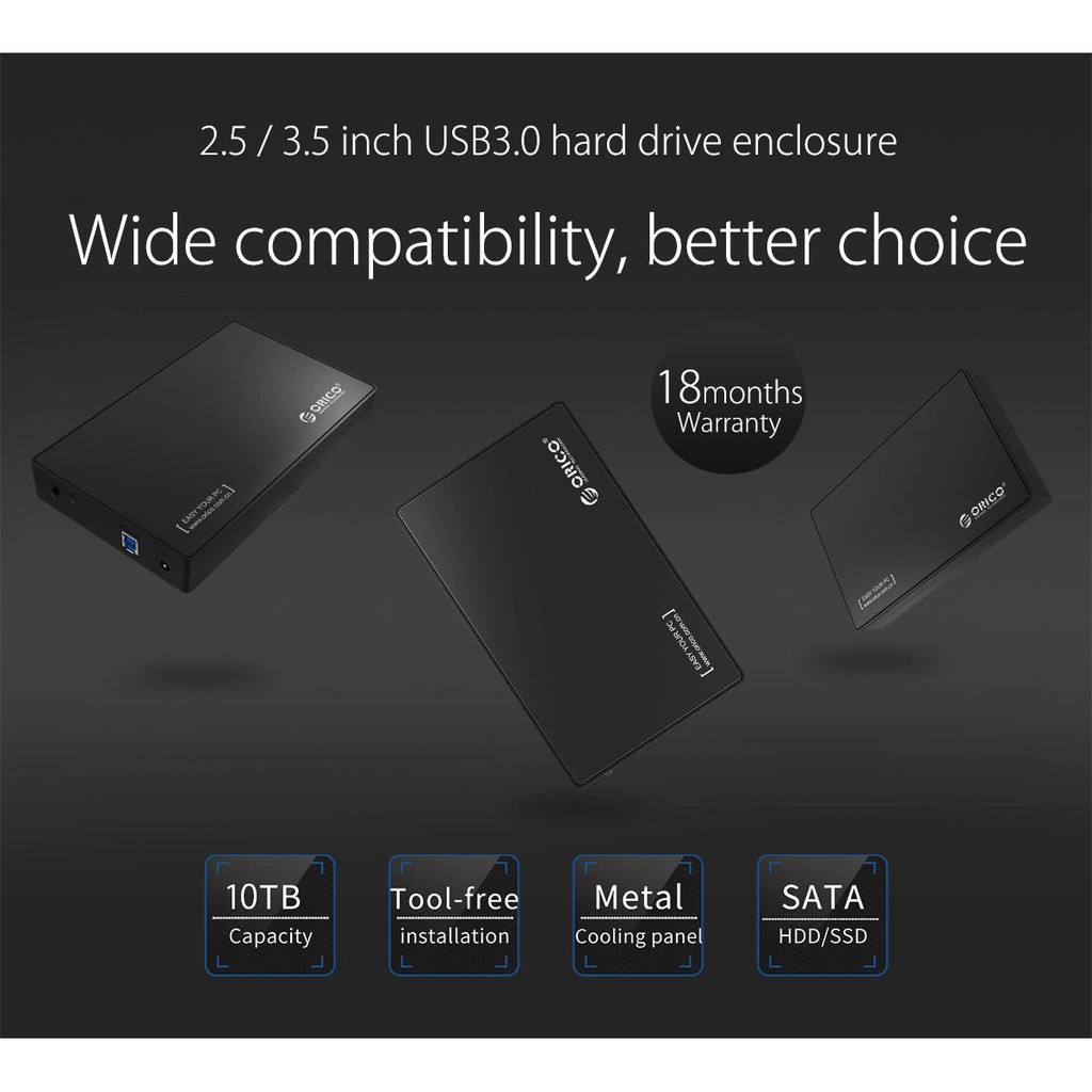 Ssd Hdd enclosure orico 2.5 3.5 inch sata usb 3.0 5gbps 8TB 3588us3 - Casing harddisk external 2.5&quot; 3.5&quot; 3588-us3