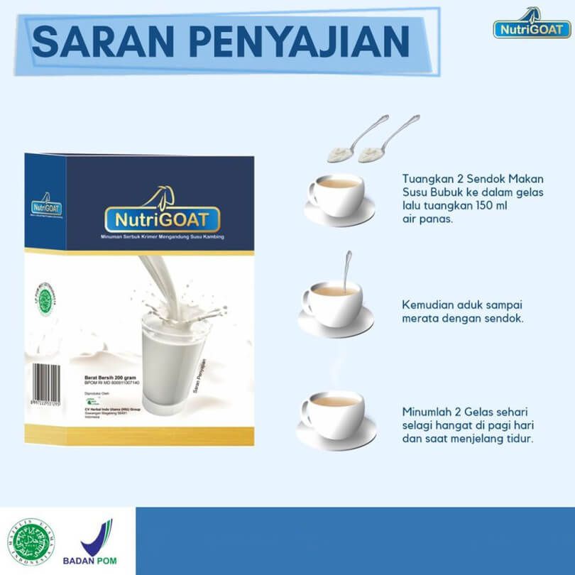 

SUSU NUTRIGOAT/SUSU KAMBING ETAWA/SUSU KAMBING ORIGINAL 200 gram/SUSU BUBUK NUTRIGOAT