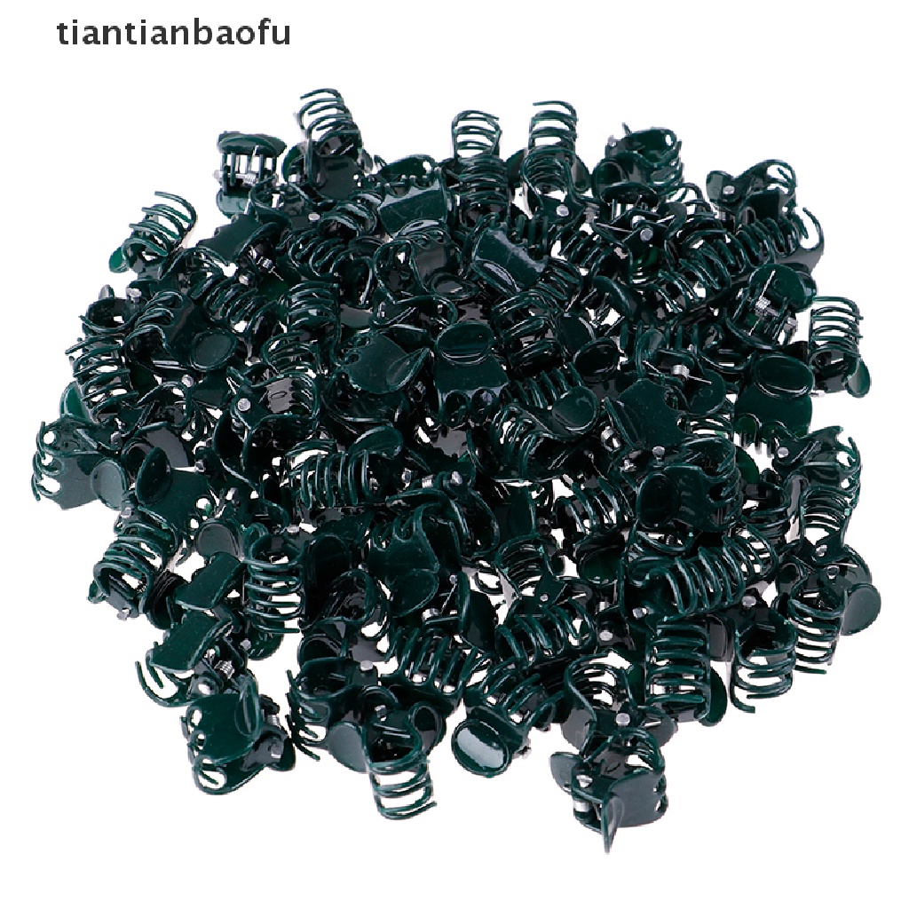 [tiantianbaofu] 100Pcs/Bag Garden Plant Support Clips Flower Orchid Stem Clips for Vine Support Boutique