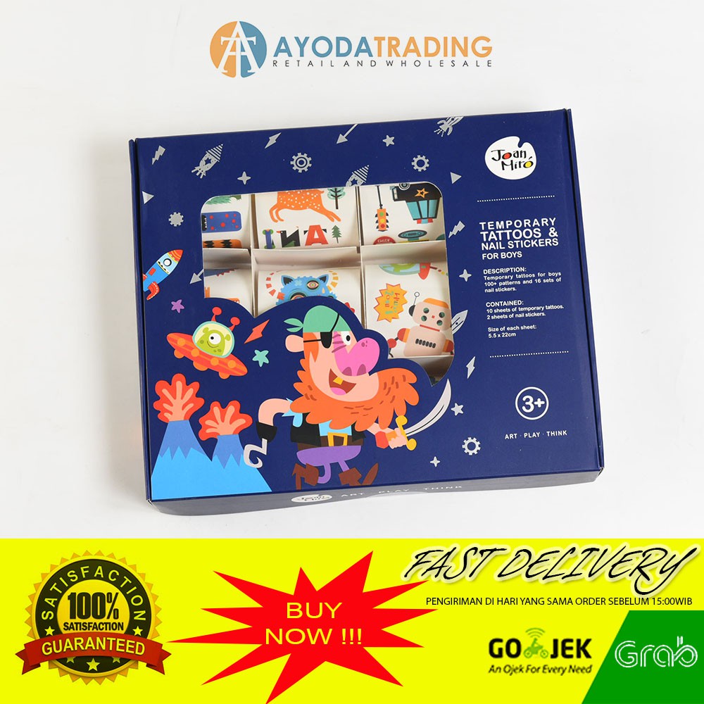 Joan Miro Temporary Tattoo Tattoos and Nail Stickers Hadiah Kado