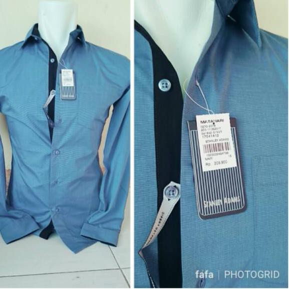╯ma Kemeja stanley adam slim fit seri warna biru  Produk Premium Terlaku..