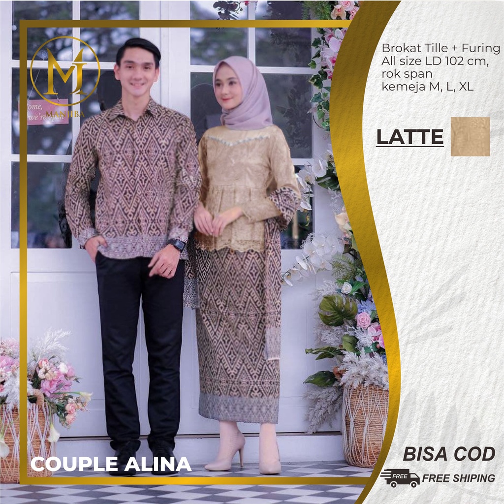 KEBAYA COUPLE SEMI PRANCIS Katun BAHAN KEBAYA SEMI FRANCE CORNELI COUPLE NUNA BATIK COUPLE-LATTE