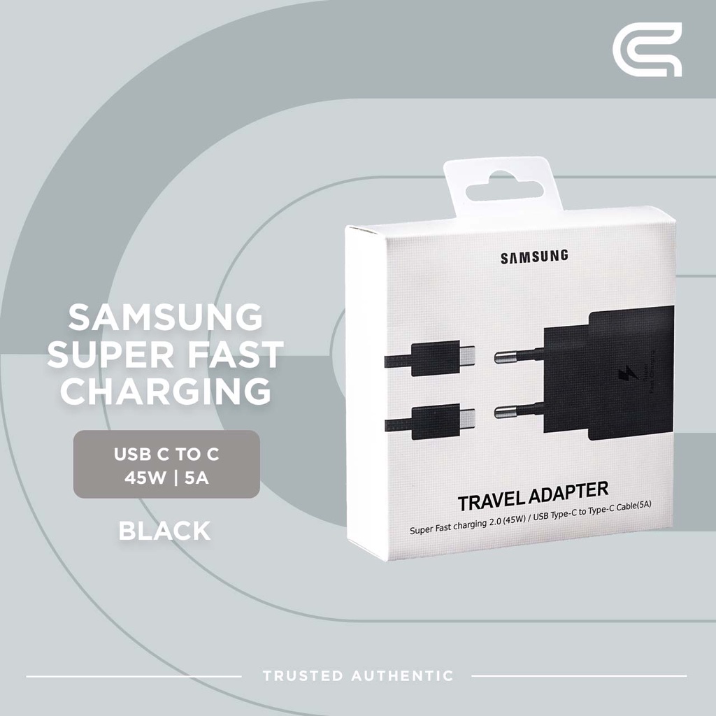 SAMSUNG SUPER FAST CHARGING TYPE C 45 WATT HITAM C TO C ORIGINAL