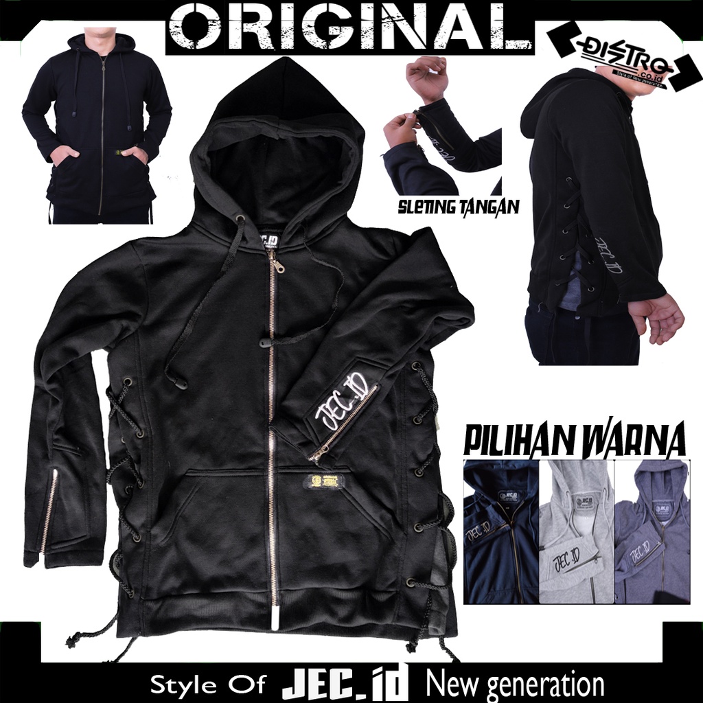 Jaket Hoodie Jec Ropeline Premium Hand Zipper