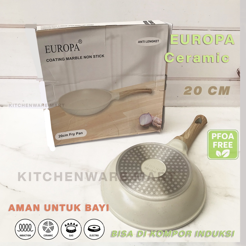 Frypan EUROPA 20 24 CM Ceramic Coating Marmer Granite Coating Penggorengan Fry pan