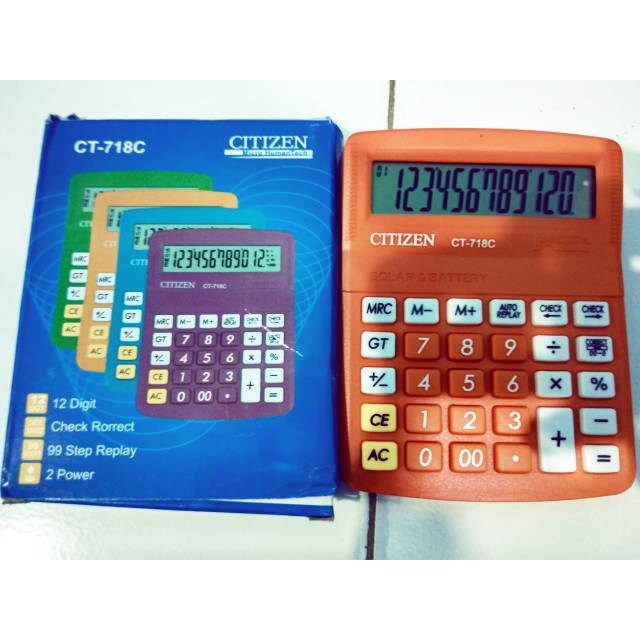 

Kalkulator citizen ct718c, tombol nyaman, 12digit.