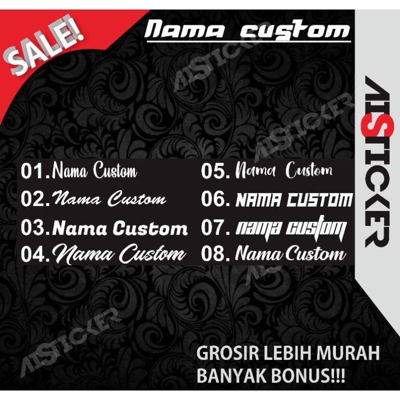 

STIKER NAMA CUSTOM ll STICKER CUTTING NAMA MURAH