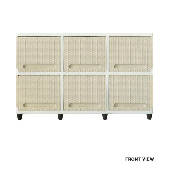 

Filling Cabinet / Lemari Plastik Triple Club Flip Rattan Cabinet 3X2 / Rak Modern Kualitas Terbaik