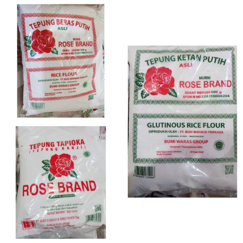 

Rose Brand Tepung Beras Putih Asli / Tepung Ketan / Tepung Tapioka / Tepung Sagu / Tepung Kanji