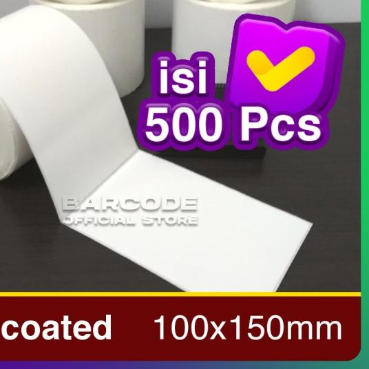 

☻ LABEL STICKER BARE 4inch X 6inch ( 1 LINE ) SEMICOATED isi 500 pcs ☑