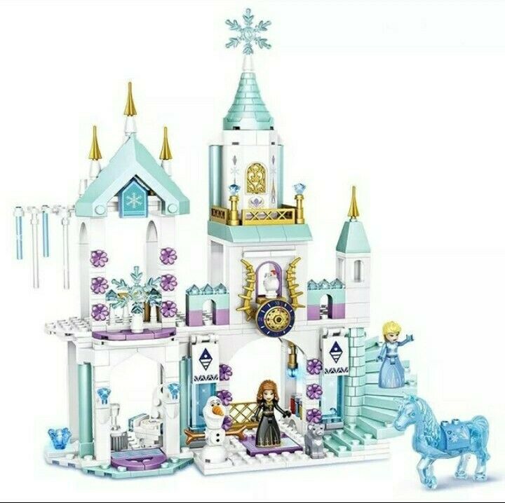 360pcs / Set Mainan Balok Bangunan Desain Kastil Film Frozen Princess Elsa Untuk Hadiah Natal