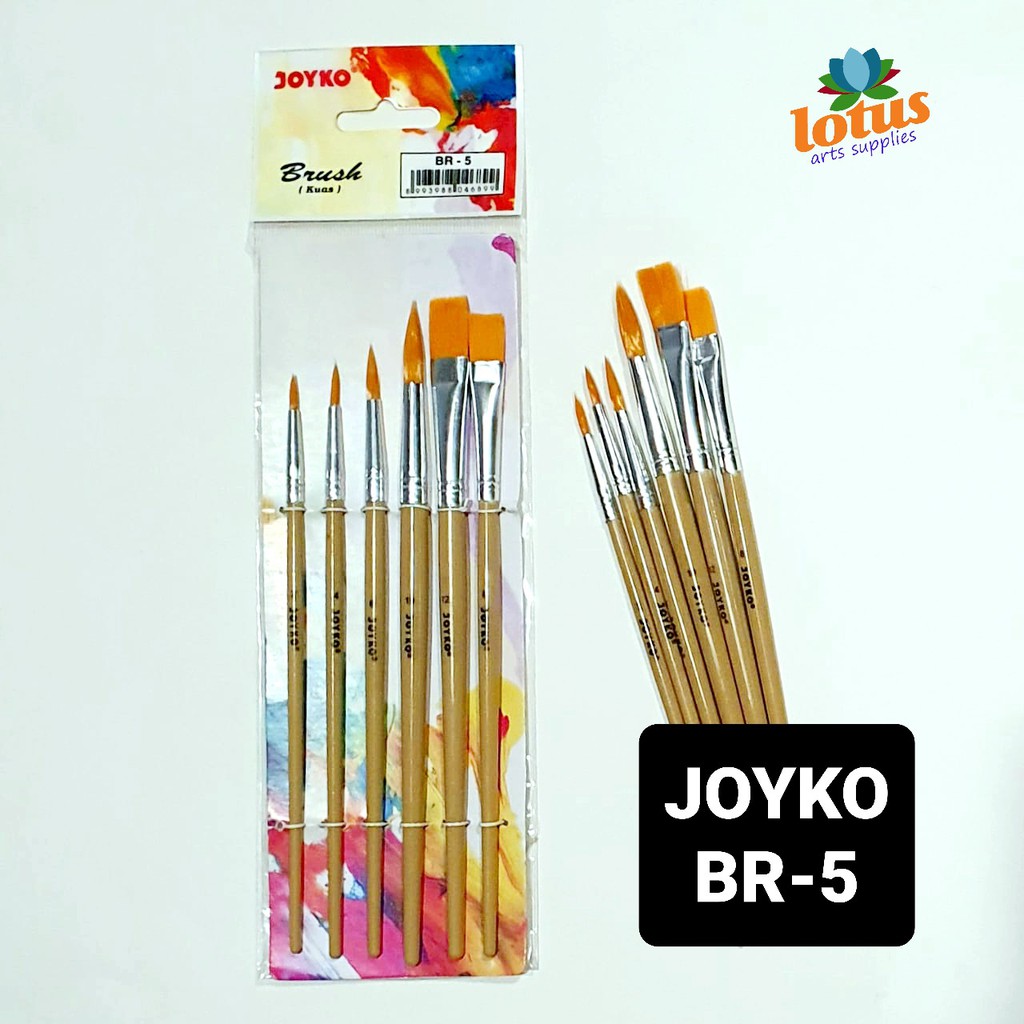 Kuas Lukis Brush Nylon Set Br 5 Joyko Acrylicoilwatercolor Shopee Indonesia 5483