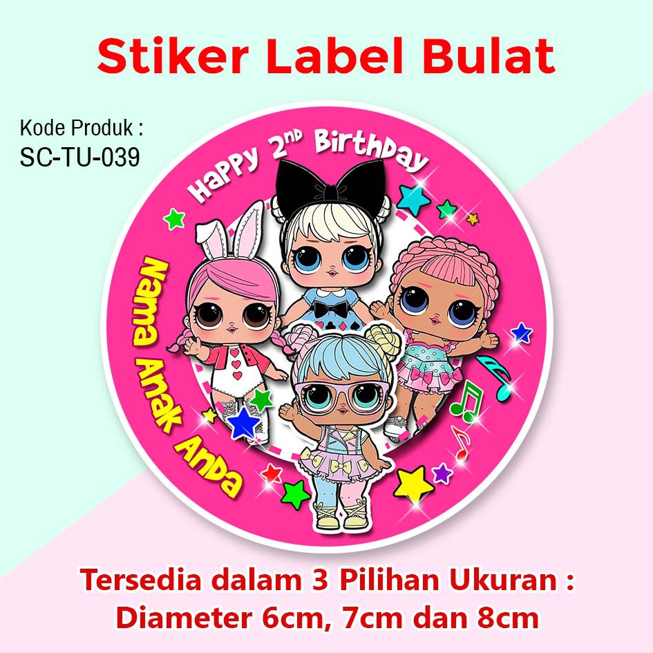 Stiker Label Ulang Tahun Anak Tumpeng Mini Nasi Souvenir Lol Surprise Shopee Indonesia