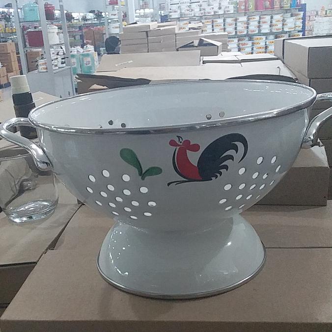 ((((()paling dicari] CETING NASI SANGKU TEMPAT ENAMEL MOTIF AYAM JAGO SERI 3 UKURAN 22 CM