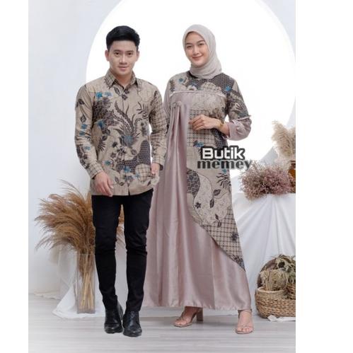 Telah Hadir.. COUPLE BATIK - GAMIS BATIK KATUN KOMBINASI POLOS - GAMIS BATIK SYAR'I - GAMIS BATIK JU