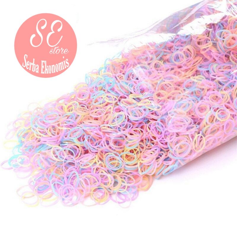 Silvertech Karet Rambut aneka warna Karet Ikat rambut polos free dompet Karet By Serba Ekonomis