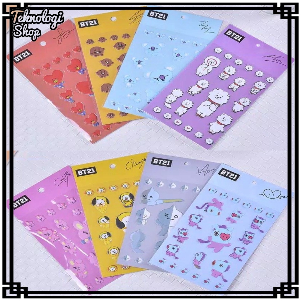 STICKER KPOP BTS BT21 DIY BUBBLE 3D