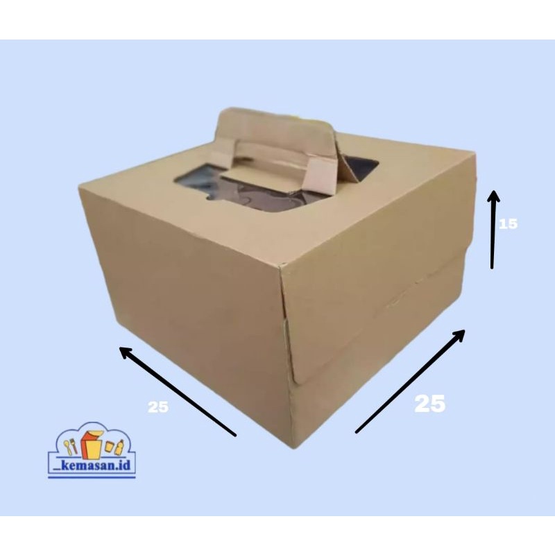 

Box Cake Handle Window Kraft 25x25x15cm