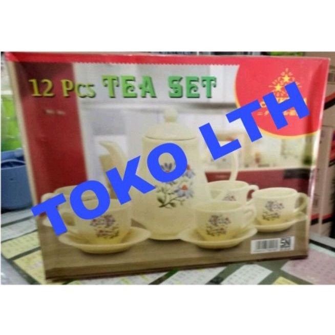 Tea Set Teko Keramik Nikura Coffee Set Teko Tutup Cangkir Set Lepek