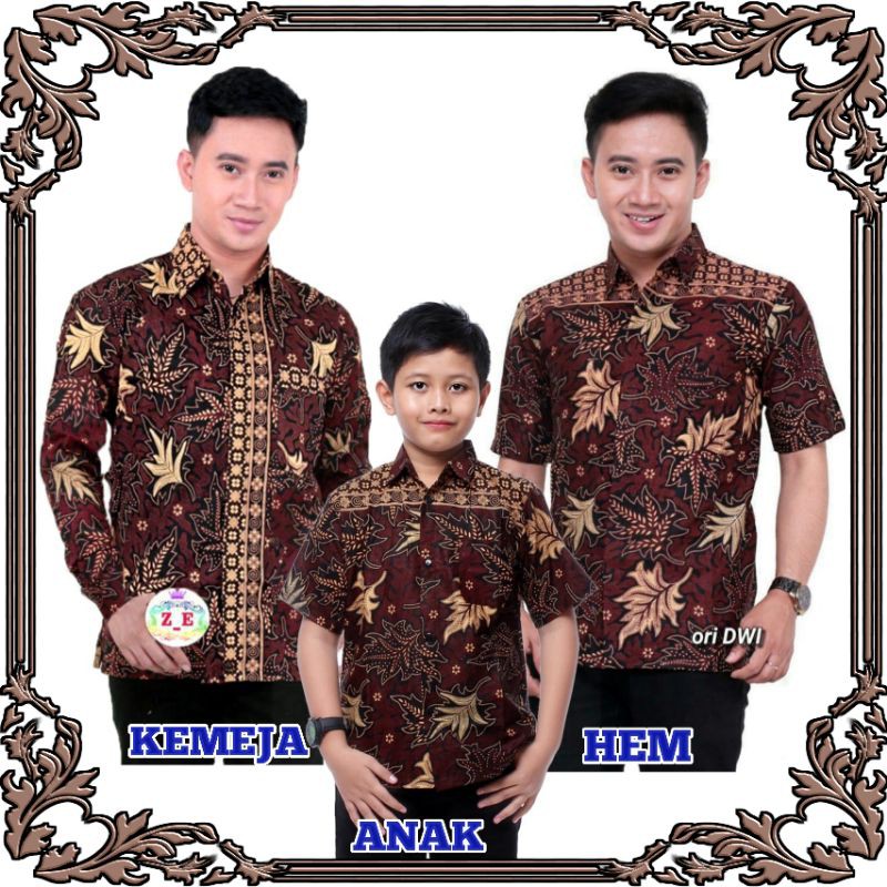 BAJU BATIK COUPLE AYAH DAN ANAK MOTIF JATI,BAJU COUPLE AYAH ANAK, BATIK KELUARGA