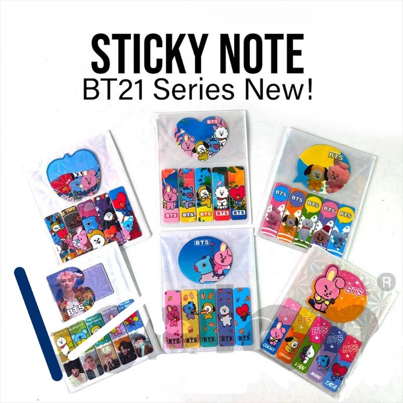 

STICKY NOTES BT21 5IN1 HOLOGRAM / PEMBATAS BUKU BTS