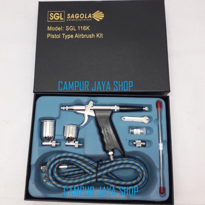 

Kaligrafi / Air Brush Pen Kit Sagola Sgl 116K / Pen Brush Set Pistol Air Brash Kit Murah Meriah Ready