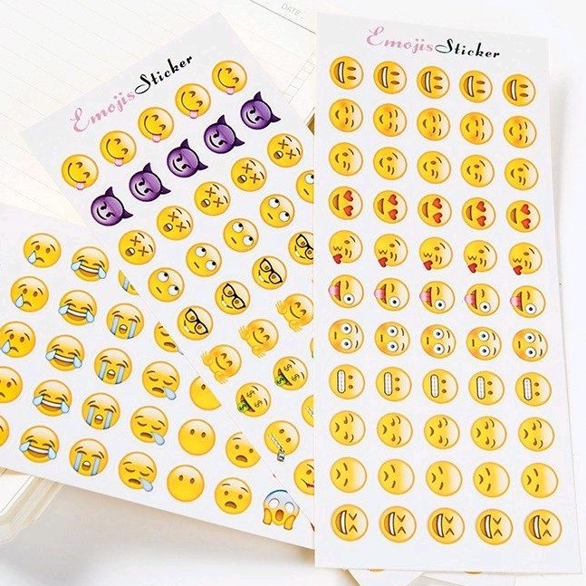 

12 Lembar Stiker Emoji Bahan PVC Untuk Dekorasi Stiker Emoji Ekspresi Kartun