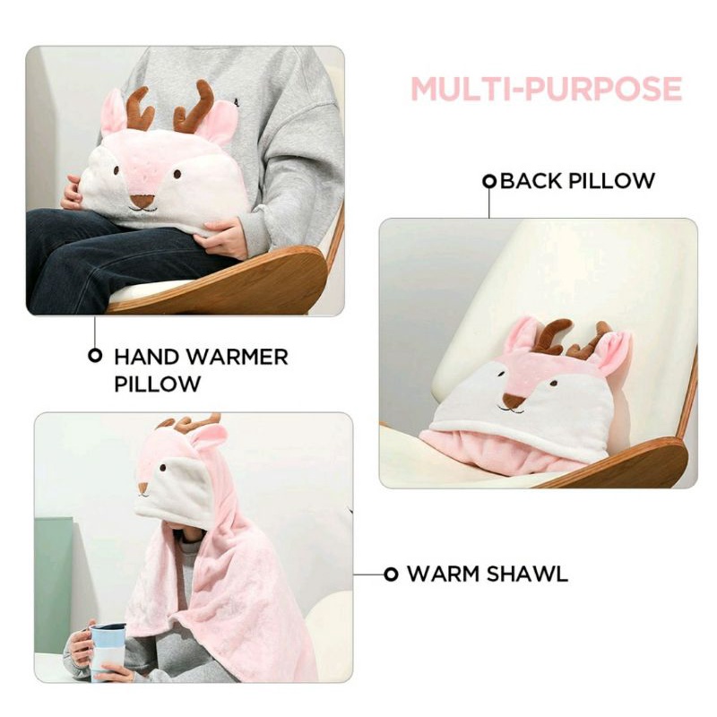 Selimut Miniso Hoodie Deer Lucu