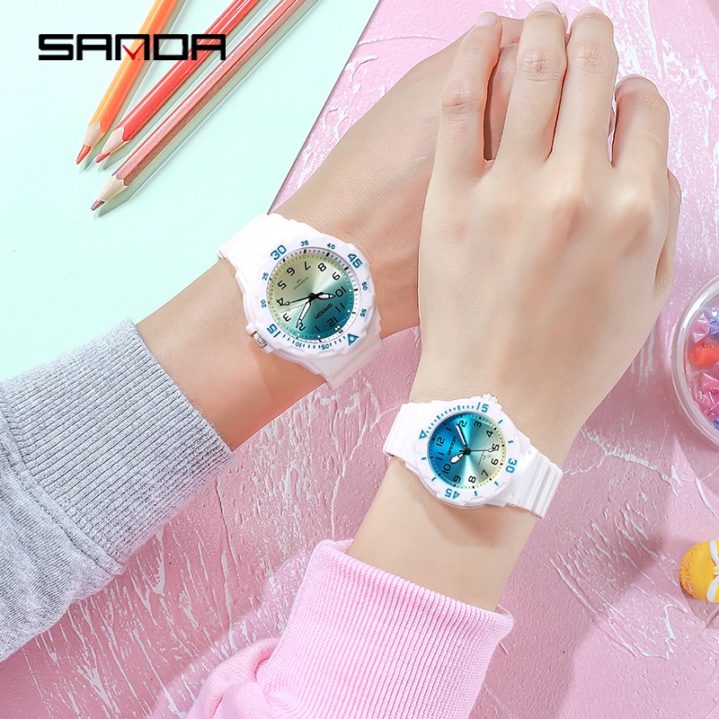 SANDA 6019 Jam Tangan Pria Wanita Analog Tali Rubber Luminous Anti Air WATCHKITE WKOS