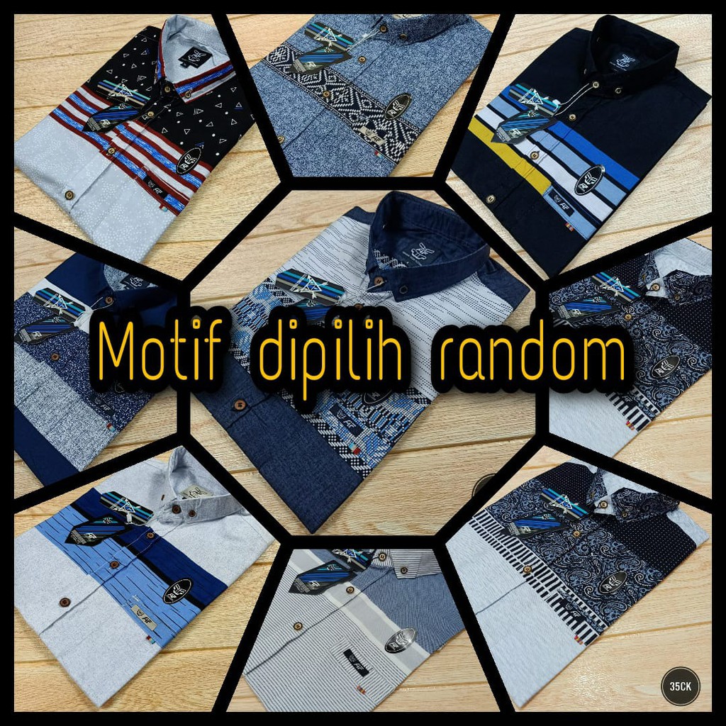 Clearance Sale Kemeja Pria (MOTIF RANDOM) Lengan Pendek Model Slimfit - Kemeja Kasual Pria