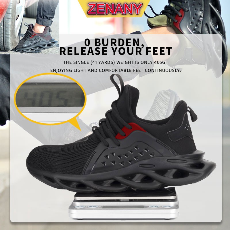 ZENANY Sepatu Safety Shoes Boots Bahan Kain Breathable Anti Drop Untuk Penerbangan