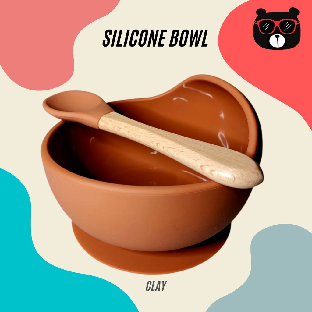 Tempat makan anak | Mangkok bayi | Silicone bowl + Spoon