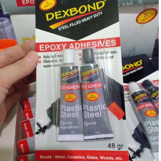 DEXBOND Epoxy 5 Menit Lem Campur 5Menit Dexbond Plastic Steel Lem Serbaguna 5m Lem Besi Plastik Epoxy Adhesive 48gram