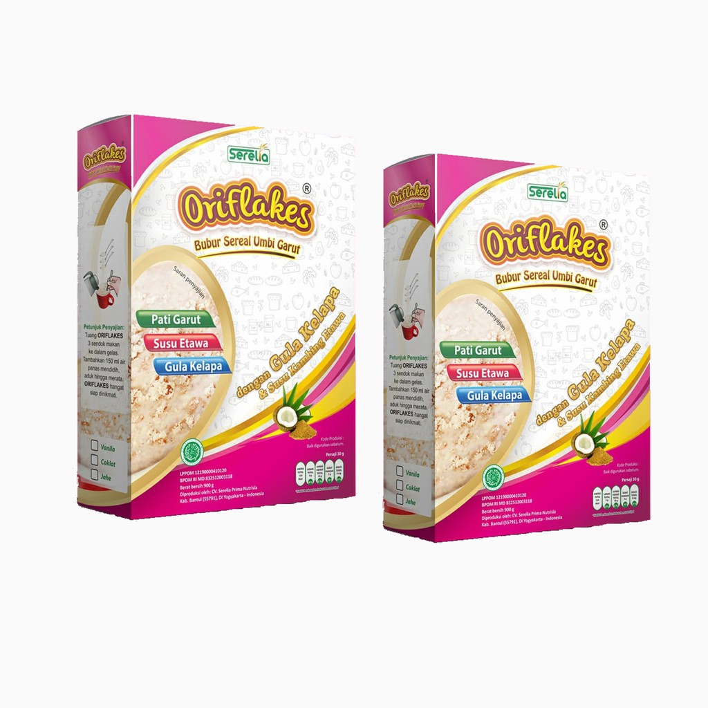 

PROMO 2 Box 900 Gram ORIFLAKES GASTRO TERAPI ASAM LAMBUNG Sereal Umbi Garut dengan Susu Ettawa COD