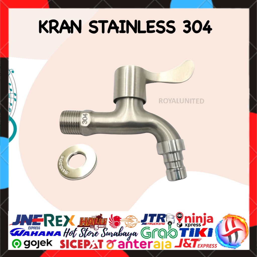 Kran Air 1/2 Inch Stainless Steel SUS 304 / Keran Air anti karat murni KRAN Wall TEMBOK DINDING BERKUALITAS