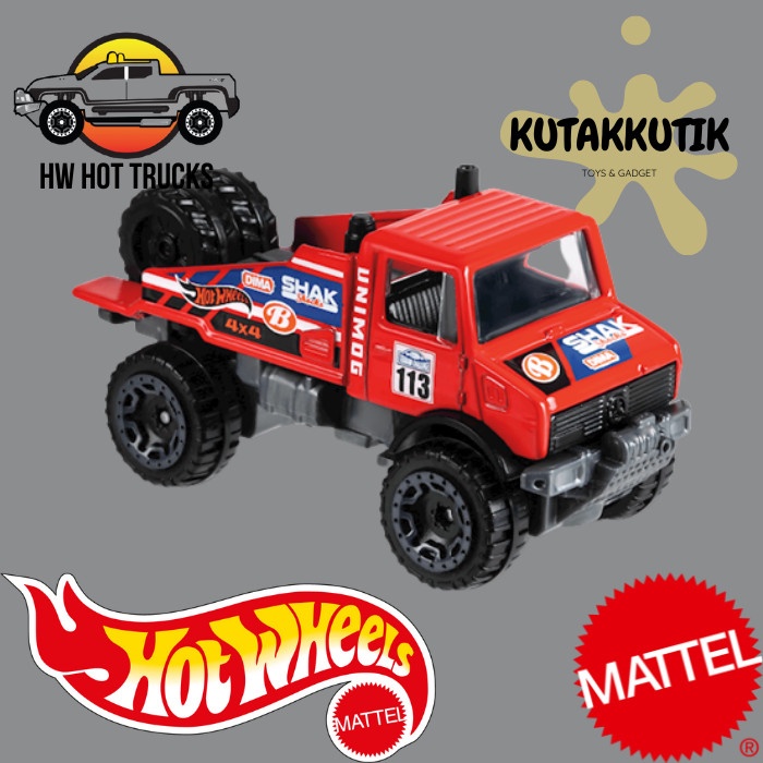 Hot Wheels Mercedes Benz Unimog 1300 Merah Fire Truck Truk Hotwheels