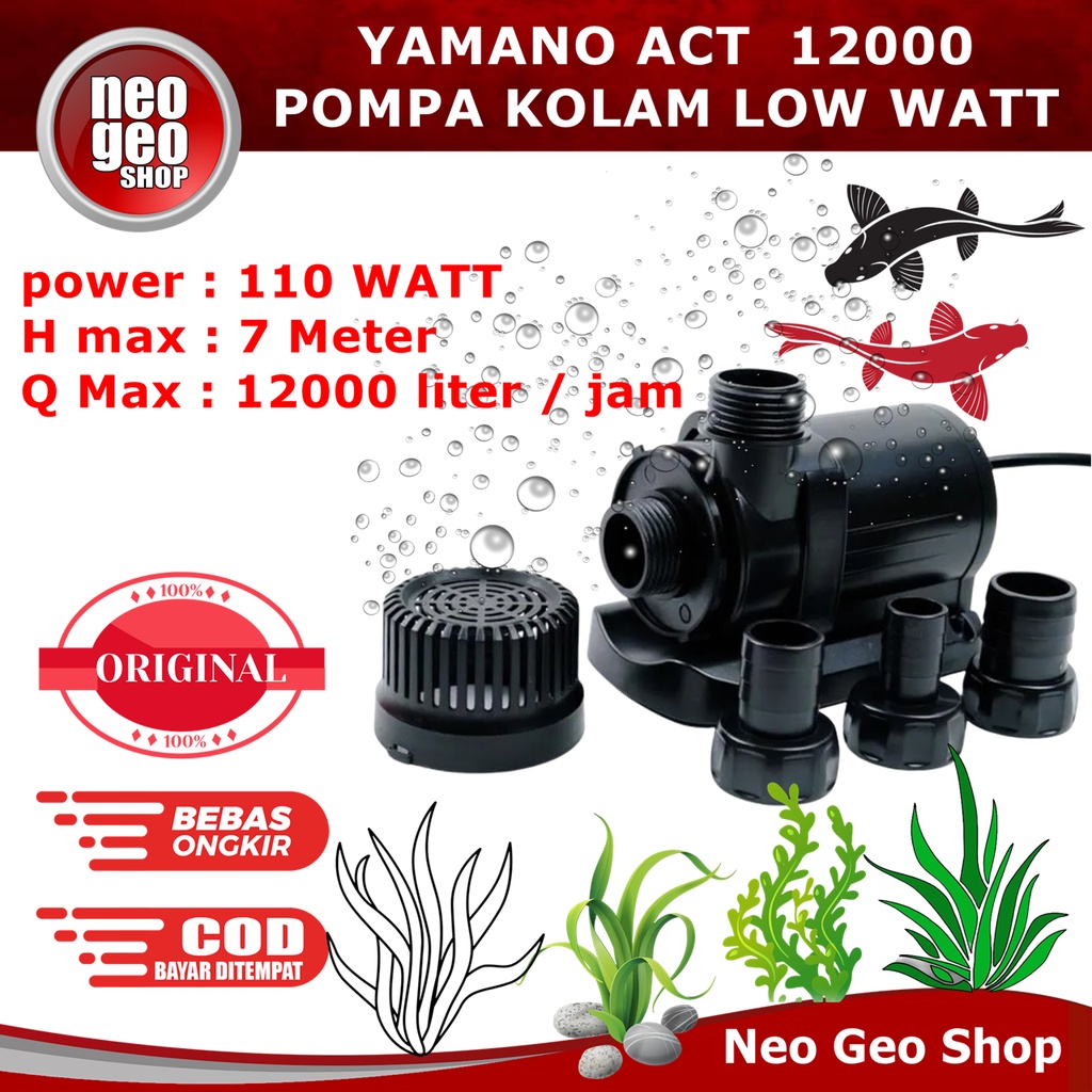 YAMANO ACT12000 ACT T 12000 AC T12000 Mesin Pompa Air Kolam Ikan Low Watt